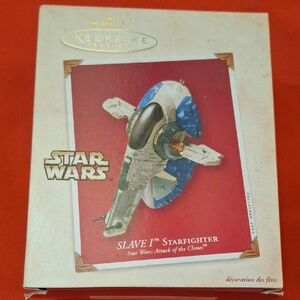 Hallmark Star Wars Slave I Starfighter Ornament - Red and Blue